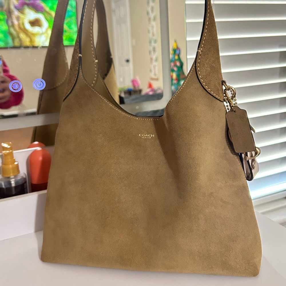 Coach Suede Shoulder Brooklyn 28 Light Brown